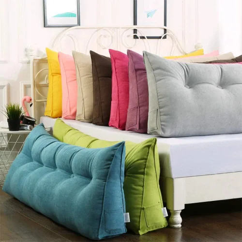Vista 9 de Cojín de cuña triangular, almohada de lectura triangular para cama doble tamaño Queen size, almohada de lectura para adultos grandes con bolsillos