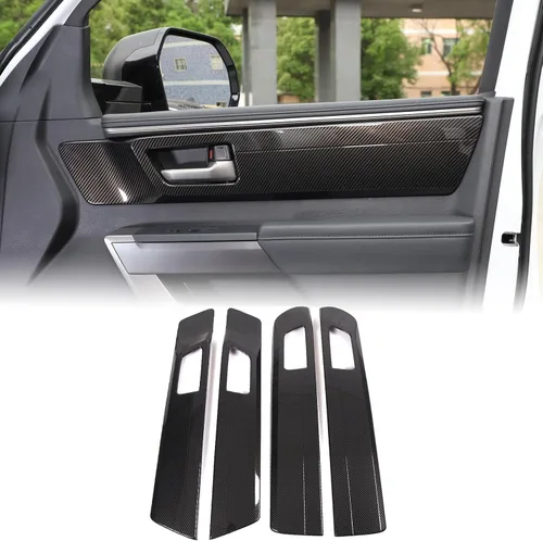 Vista 11 de Aunginsy 4 piezas cubierta de panel de manija interior de puerta para auto, compatible con Toyota Tundra 2022 2023 2024 2025, protector de panel