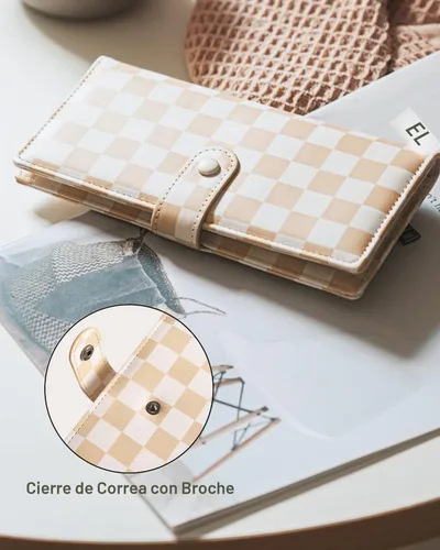 Vista 7 de Unilily Cartera delgada para mujer, con bloqueo RFID, de piel vegana, plegable, tarjetero con 2 ventanas de identificación y bolsillo con Lila