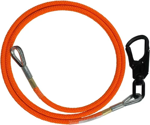 Vista 7 de Steel Core Flip Line for Tree Climbing, 1/2 in x 8 ft - USA Made, Aluminum Swivel, Arborist Equipment for Climbing with Spikes & Gaffs