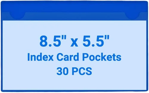 Vista 147 de 30 PCS Clear Self Adhesive Plastic Label Pockets, Top Loading Business & Library Index Card Holders, Peel and Stick Sleeves for Storage Bins, Totes