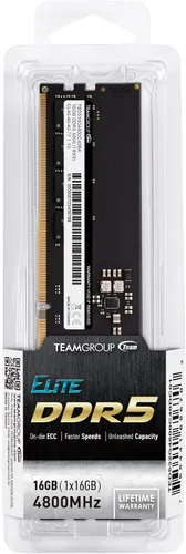 Vista 4 de TEAMGROUP Elite DDR5 de 16GB 4800 MHz (PC5-38400) CL40 sin ECC, sin búfer 1.1 V UDIMM 288 pines PC, módulo de memoria RAM actualizada