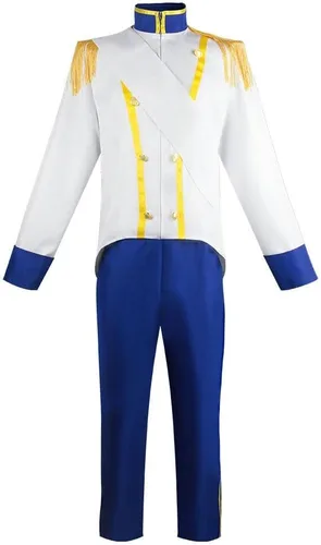 Vista 2 de LILLIWEEN Disfraz de príncipe Eric para hombre, disfraz de sirena Ariel, cosplay, Halloween, uniforme