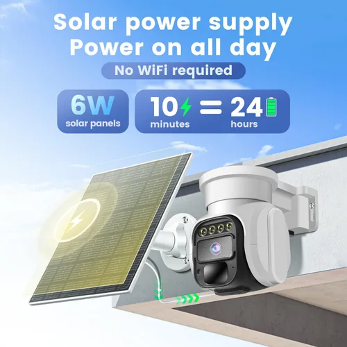 Vista 11 de Cámara de Seguridad Celular Solar 4G LTE Inalámbrica para Exteriores, Cámara Solar Alimentada sin WiFi con Tarjeta SIM Integrada y Plan de Datos