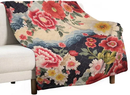 Vista 10 de Manta de verano con parches bohemios, vintage, bohemia, acogedora manta de franela para sofá, cama para niños y adultos, 30 x 40 pulgadas, manta