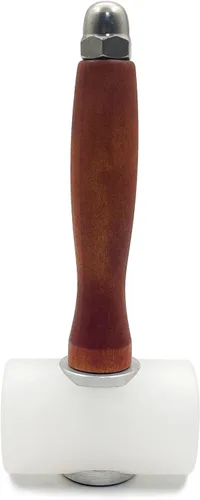 Vista 3 de Manija de madera de la cabeza de nylon T del mazo del martillo de talla de cuero 7,4 pulgadas Para artesanía en cuero, mazo de artesanía en cuero