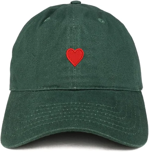Vista 3 de Trendy Apparel Shop Emoticon - Gorra de algodón bordada con diseño de corazón, ajustable, para papá Real