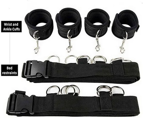 Vista 8 de Correas de sujeción de cama para cama de tamaño King, juego de adultos, tamaño Queen, amarras sexuales para adultos, parejas de restricciones