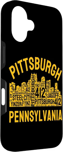 Vista 3 de Carcasa para iPhone 16 Pittsburgh Pennsylvania Steel City Skyline 412 Yinz Home