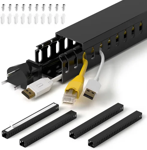 Vista 22 de ZhiYo Canaleta de gestión de cables para rack de servidores de 1.4 pulgadas de alto x 1.6 pulgadas de ancho, kit de conductos de cable de 12 pies
