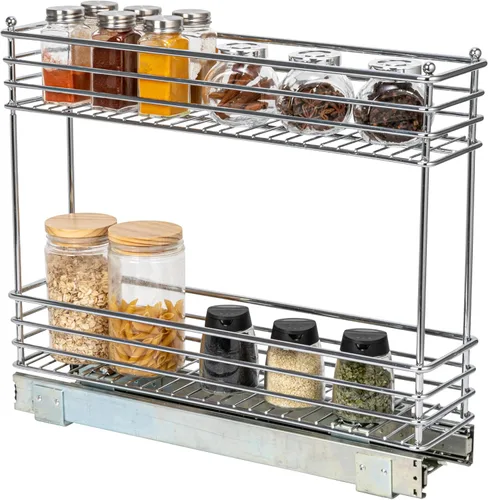 Vista 16 de Household Essentials Glidez - Organizador de almacenamiento multiusos de acero cromado extraíble/deslizante para uso debajo del gabinete - Diseño