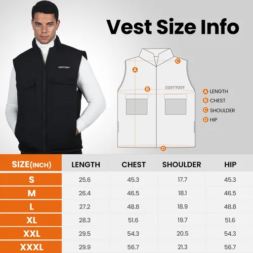 Vista 7 de cosyyosy Heated Vest for Men Women, 6 Pockets, 4 Heating Zones, Electric Outdoors Heating Jacket Coat