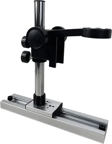 Vista 6 de Base de riel deslizante para microscopio estéreo, riel deslizante móvil para soporte de microscopio, base universal de escritorio para soporte