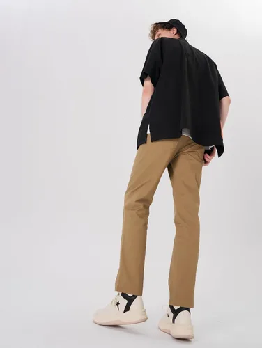 Vista 3 de Plaid&Plain Pantalones caqui elásticos de ajuste recto con bolsillo lateral y cintura elástica para hombre