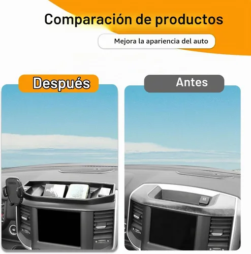 Vista 2 de Hoolcar Soporte para teléfono Ram Dash con bandeja de almacenamiento, compatible con Dodge Ram 2018-2023, accesorios interiores