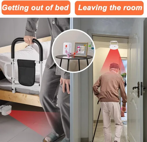 Vista 2 de Versión Mejorada de Alarma de Sensor de Cama y Prevención de Caídas para Ancianos/Demencia y Más, Buscapersonas de Cuidador con Alerta de Sensor