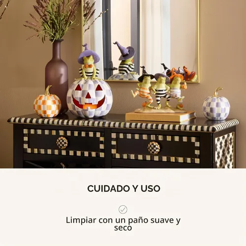 Vista 10 de MACKENZIE-CHILDS Fergal iluminado de Halloween Jack-O'-Lantern Halloween Fergal