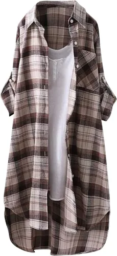 Vista 18 de Long Sleeve Shirts for Women Spring Summer Dressy Casual Button Down Plus Size Tops Office Work Blouses