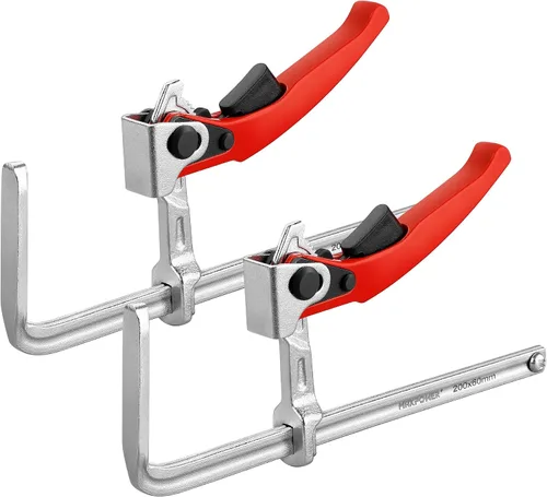 Vista 9 de MAXPOWER Abrazadera de mesa de trinquete, abrazadera de liberación rápida para MFT y sistema de riel guía, abrazadera de barra con capacidad de 7