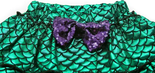 Vista 5 de AmzBarley Conjunto de falda de sirena para bebé, para primer cumpleaños, princesa, Halloween, fiesta, 3 piezas
