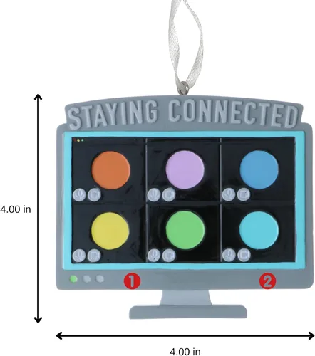 Vista 5 de Adorno personalizado 2025 que se mantiene conectado, computadora de múltiples cuentas, reunión, adorno para árbol de Navidad, decoración artesanal