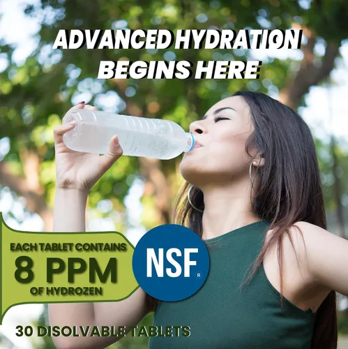 Vista 5 de H2 Tabletas de agua de hidrógeno molecular con magnesio antioxidante tableta de agua potable apoya la salud celular, combate el estrés