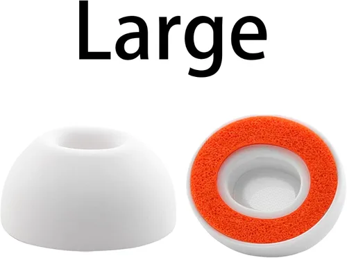 Vista 5 de Almohadillas de repuesto de espuma viscoelástica para AirPods Pro 3, protección de silicona, máxima comodidad, 3 pares (blanco, grande)