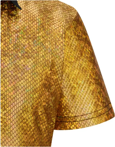Vista 4 de WULFUL Camisa de discoteca para niños y niños, camisas con botones y lentejuelas, disfraz de fiesta de los años 70