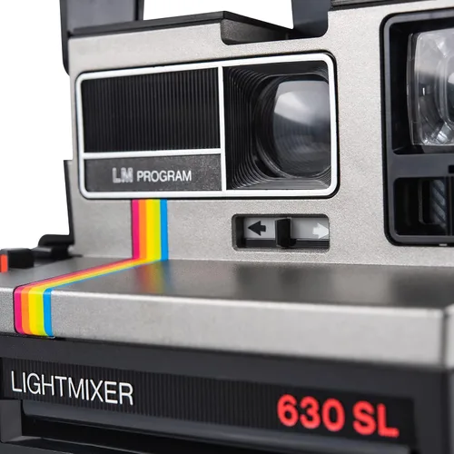 Vista 4 de Polaroid 630 SL Lightmixer Plata con Rayas Arco Iris
