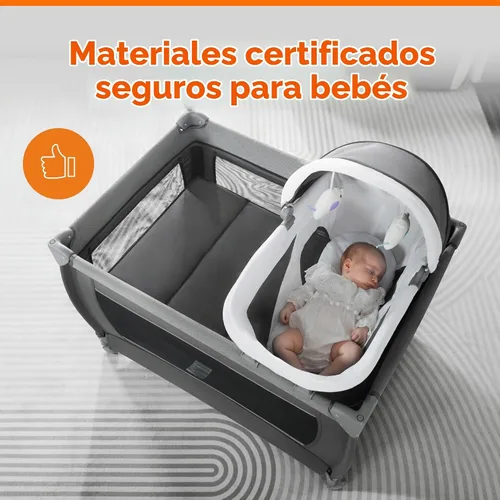 Vista 6 de Pamo Babe Playard Magic Fold - Corralito plegable para bebé, corralito portátil, centro para bebé con moisés para recién nacidos, moisés para Gris
