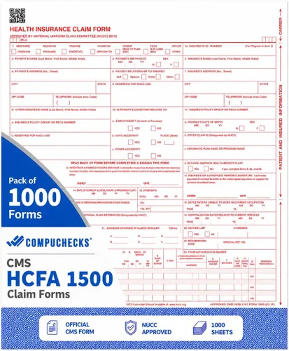 Vista 5 de Nuevos formularios de reclamación CMS 1500 - HCFA (versión 02/12) (100 hojas)