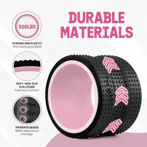 Vista 2 de Yes4All Yoga Wheel Roller, 500 lb Capacity Back Cracker Roller for Comfort HIPS & Neck, Available in 6”/10”/12” Sizes