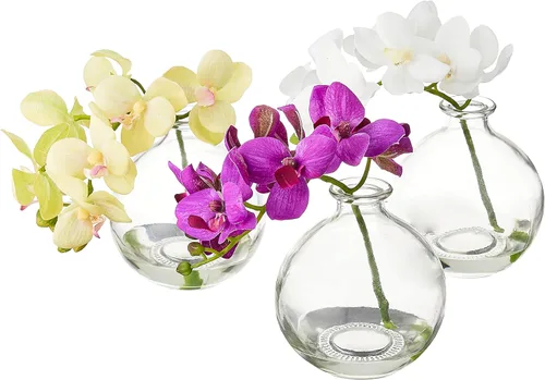 Vista 7 de Nearly Natural Arreglo artificial de orquídea Phalaenopsis de 7 pulgadas, juego de 3