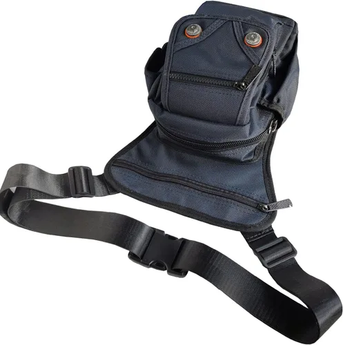 Vista 12 de Bolsa de nailon para la pierna, bolsa de muslo Riñonera táctica para hombro, Negro -, M