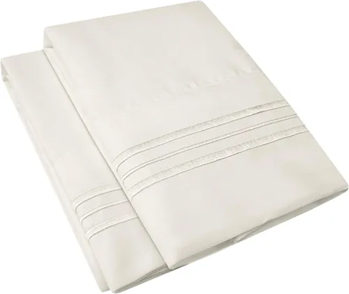 Vista 4 de 1500 Supreme Collection - Juego de 4 fundas de almohada para cama, bordadas de lujo, suaves y resistentes a las arrugas, transpirables, fundas