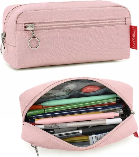 Vista 10 de FUXINGYAO Estuche grande para lápices y bolígrafos de gran capacidad para oficina, bolsa de almacenamiento simple, estuche de papelería para adultos