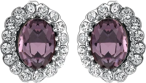 Vista 9 de Yoursfs Austria - Aretes de clip de cristal para mujer, chapados en oro de 18 quilates, joyería de moda con halo de circonita cúbica, aretes sin