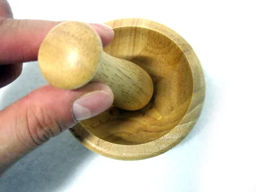 Vista 8 de Nuevo mini mortero de madera y mortero de molienda Bowl Set ajo Crush Pot herramienta de cocina