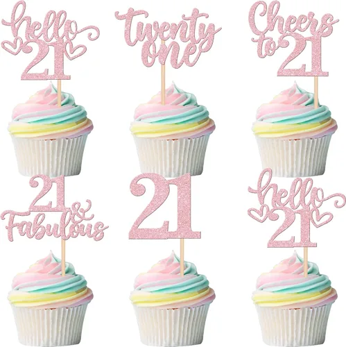 Vista 70 de 30 piezas de adornos para cupcakes de 12 cumpleaños feliz, brillantes doce, hola 12, felicitaciones a 12 años, adornos para cupcakes, 12