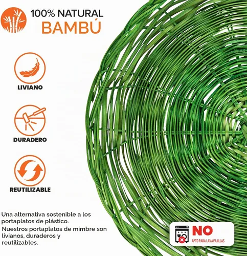 Vista 3 de Stock Your Home Soporte para platos de papel de bambú de 10 pulgadas (4 unidades) – Soportes de platos de papel reutilizables de mimbre resistente