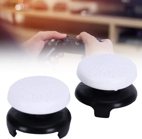 Vista 3 de ASHATA 2Pcs Thumbstick Extender for, 3D Texture Thumb Grip Stick Joystick Thumbstick for PlayStation 5 Controller (White)