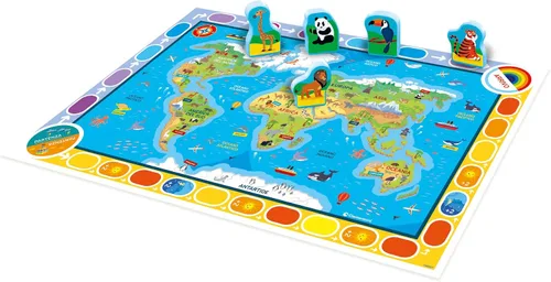 Vista 6 de Clementoni Sapientino 17730 - Mi primer mapa del mundo, juego educativo interactivo para niños de 3 a 6 años, para descubrir animales y continentes