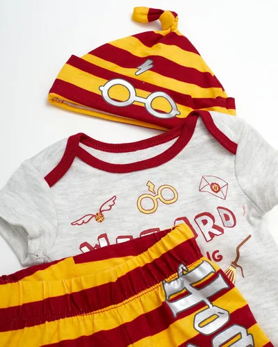 Vista 2 de Harry Potter Body para bebé niño Jogger Pantalones Beanie Cap