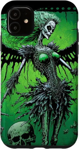 Vista 5 de Carcasa estética para iPhone 15 Fairy Grunge Fairycore esqueleto alternativo gótico