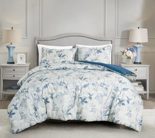 Vista 17 de Chezmoi Collection Azura Juego de Edredón Floral de 2 Piezas Tamaño Individual - Juego de Ropa de Cama de Microfibra Estampada Ligera Multicolor