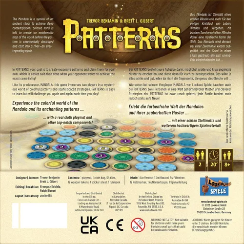 Vista 3 de Patrones: un juego de mandala: juego de mesa de estrategia atractivo con tapete de juego único de toalla de té, divertido juego familiar para niños