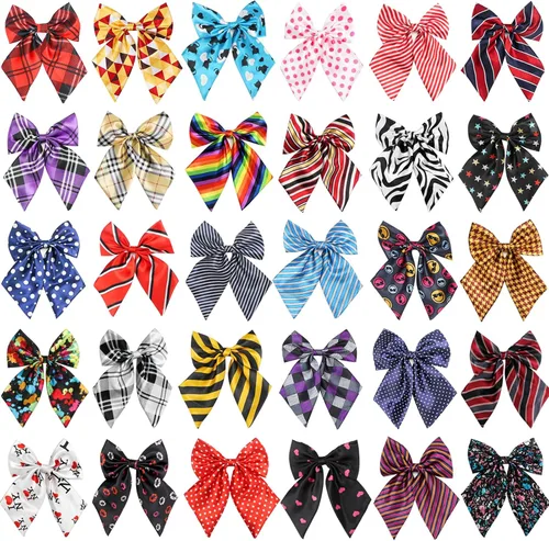 Vista 14 de Segarty Pajaritas para Perros, 30 piezas Corbatas de Moño Ajustables para Perro, Accesorios de Aseo para Perros Medianos y Grandes, Bonitos Lazos