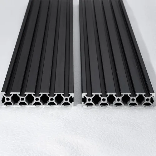 Vista 4 de Extrusión de aluminio con ranura en T 20100 para piezas de impresora 3D y bricolaje CNC, negra, 500mmX2