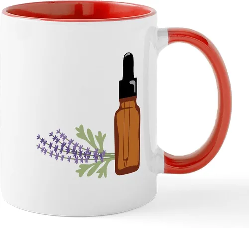 Vista 39 de CafePress Tazas de flores de lavanda 11 oz (11.0 fl oz) Taza de café de cerámica Blanco