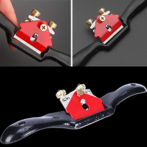 Vista 6 de ATPCOOK - Plano de radios ajustables de 10 pulgadas con base plana, hoja de metal para madera, herramienta de mano para carpintería